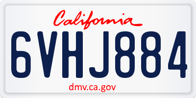 CA license plate 6VHJ884