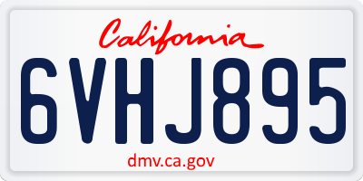 CA license plate 6VHJ895