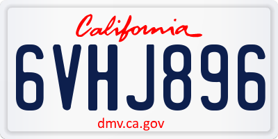CA license plate 6VHJ896