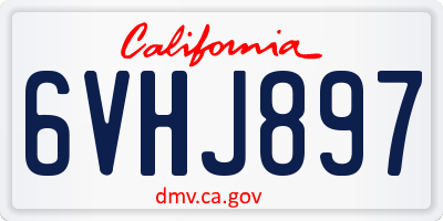 CA license plate 6VHJ897