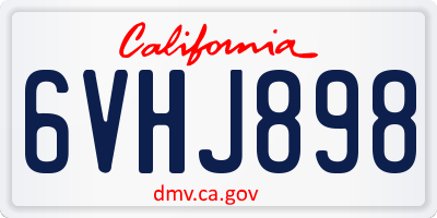CA license plate 6VHJ898
