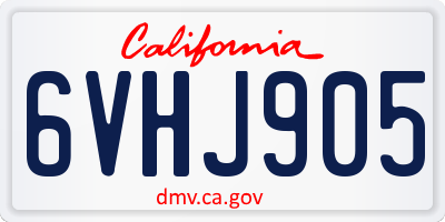 CA license plate 6VHJ905