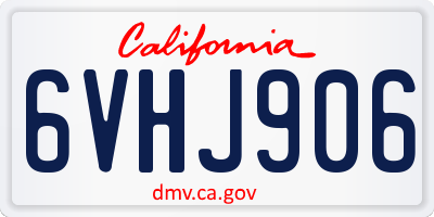 CA license plate 6VHJ906