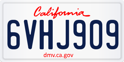 CA license plate 6VHJ909