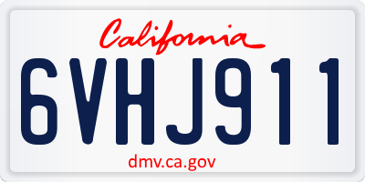 CA license plate 6VHJ911