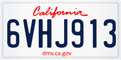 CA license plate 6VHJ913