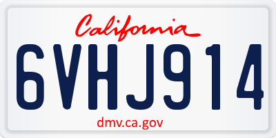 CA license plate 6VHJ914