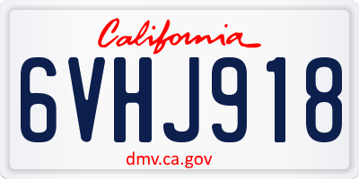 CA license plate 6VHJ918
