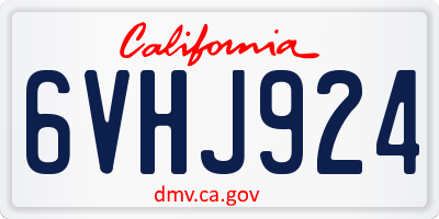 CA license plate 6VHJ924