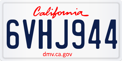 CA license plate 6VHJ944