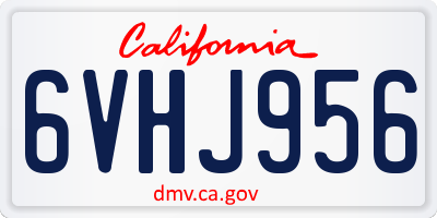 CA license plate 6VHJ956