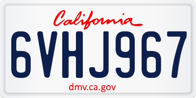 CA license plate 6VHJ967