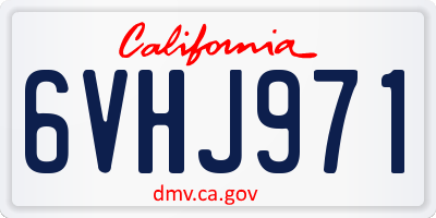 CA license plate 6VHJ971