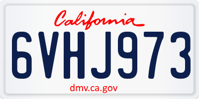 CA license plate 6VHJ973