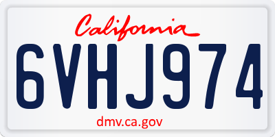 CA license plate 6VHJ974