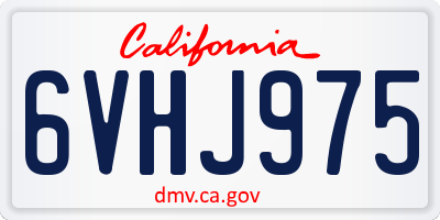 CA license plate 6VHJ975