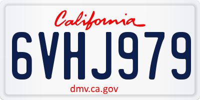 CA license plate 6VHJ979