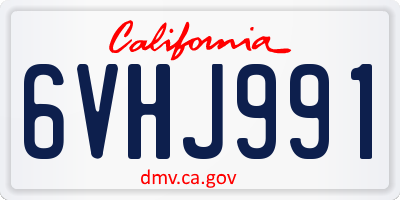 CA license plate 6VHJ991
