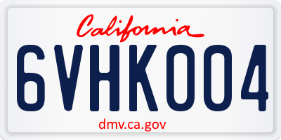 CA license plate 6VHK004