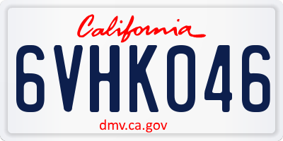 CA license plate 6VHK046