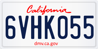 CA license plate 6VHK055