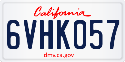 CA license plate 6VHK057