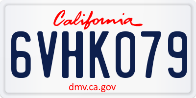 CA license plate 6VHK079