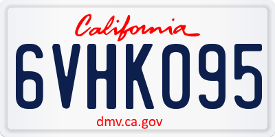 CA license plate 6VHK095