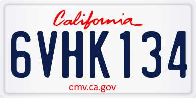CA license plate 6VHK134