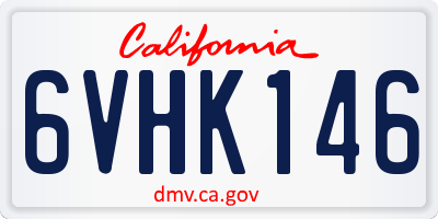 CA license plate 6VHK146