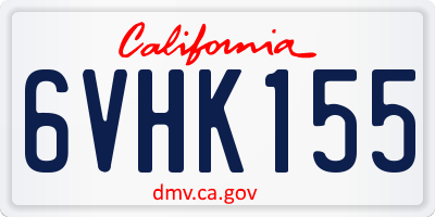 CA license plate 6VHK155