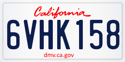 CA license plate 6VHK158
