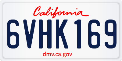 CA license plate 6VHK169