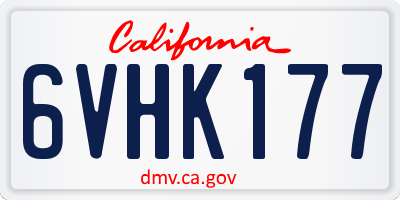 CA license plate 6VHK177