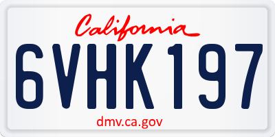 CA license plate 6VHK197