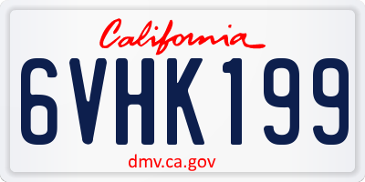 CA license plate 6VHK199