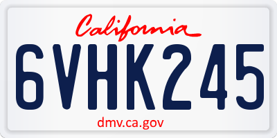 CA license plate 6VHK245