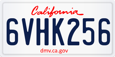 CA license plate 6VHK256