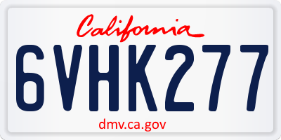 CA license plate 6VHK277