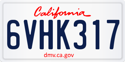 CA license plate 6VHK317