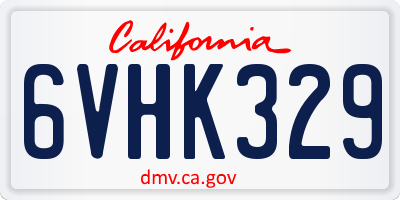 CA license plate 6VHK329