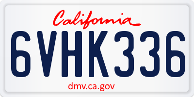 CA license plate 6VHK336