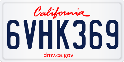 CA license plate 6VHK369