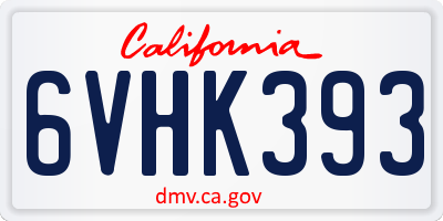 CA license plate 6VHK393