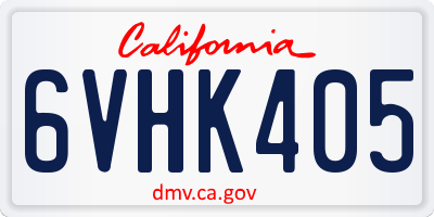 CA license plate 6VHK405