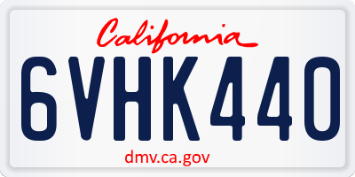 CA license plate 6VHK440