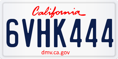 CA license plate 6VHK444
