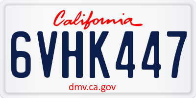 CA license plate 6VHK447