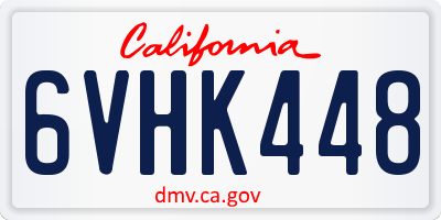 CA license plate 6VHK448