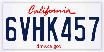 CA license plate 6VHK457